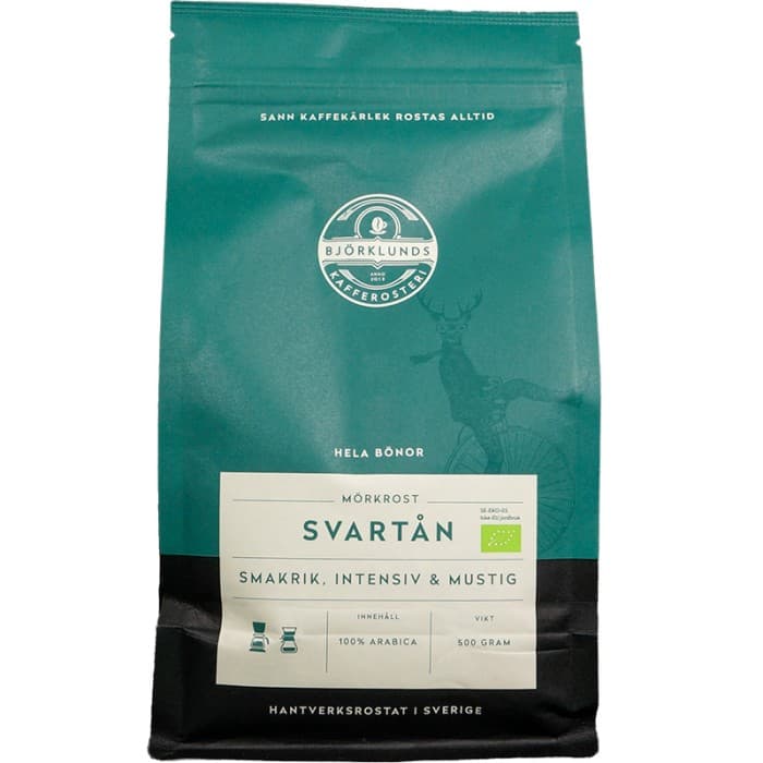 Björklunds Kafferosteri Svartån Eko Hela Bönor 500g