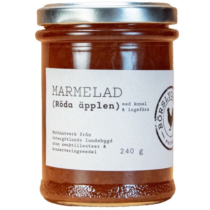 Börslycke Gård Marmelad Röda Äpplen, Kanel & Ingefära 240g – från Börslycke Gård – 94 kr – hos Delitea