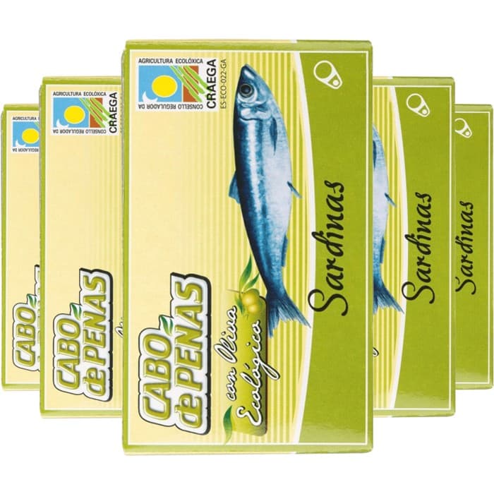 Cabo de Peñas Sardinas Sardiner i Ekologisk Olivolja 10x120g från Cabo de Peñas – köp hos Delitea
