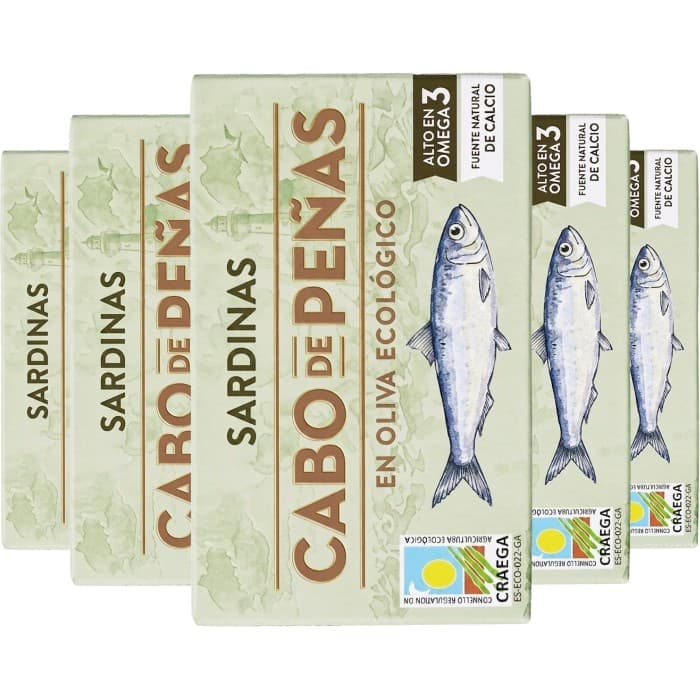 Cabo de Peñas Sardinas Sardiner i Ekologisk Olivolja 10x120g från Cabo de Peñas – köp hos Delitea