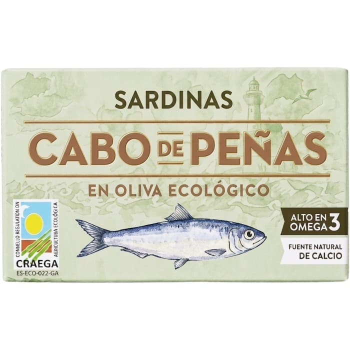 Cabo de Peñas Sardinas Sardiner i Ekologisk Olivolja 120g från Cabo de Peñas – köp hos Delitea