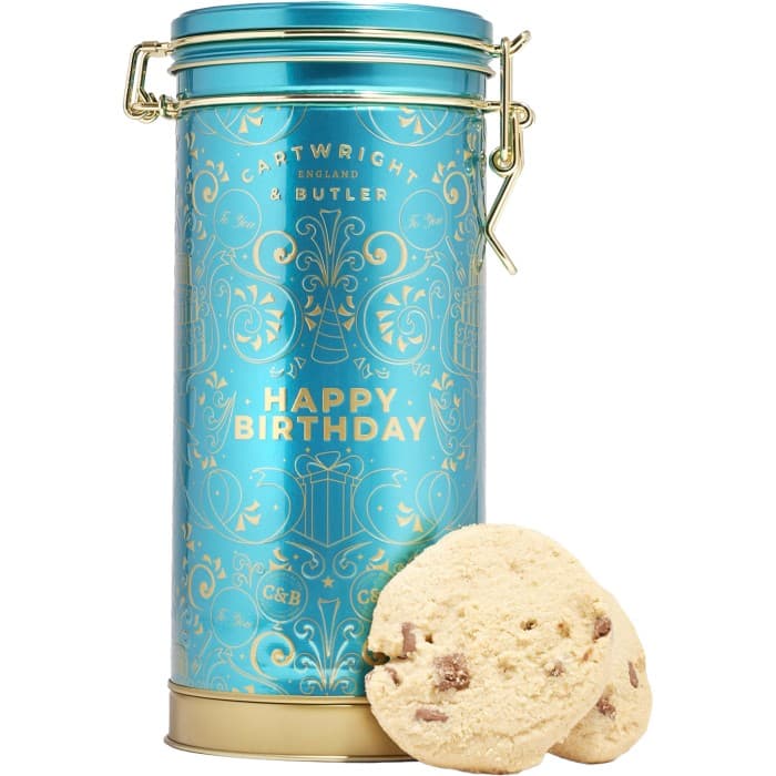 Cartwright & Butler Happy Birthday Musical Tin - Chocolate Chunk Biscuits 200g