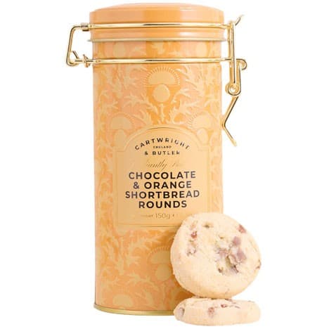 Cartwright & Butler Plåt Chocolate & Orange Shortbread Rounds 150g från Cartwright & Butler - köp hos Delitea