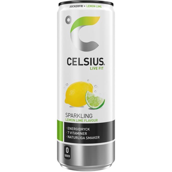 Celsius Sparkling Citron & Lime Energidryck 355ml – från Celsius – 22 kr – hos Delitea