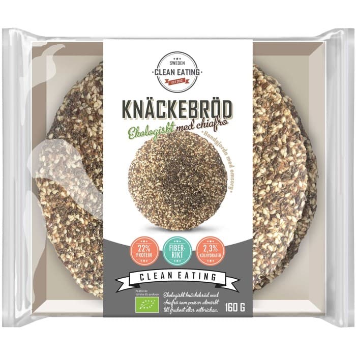Clean Eating Ekologiskt Chia Knäckebröd 160g