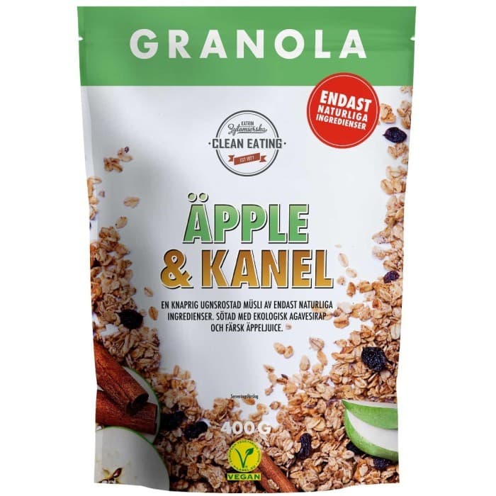 Clean Eating Granola Äpple & Kanel 400g