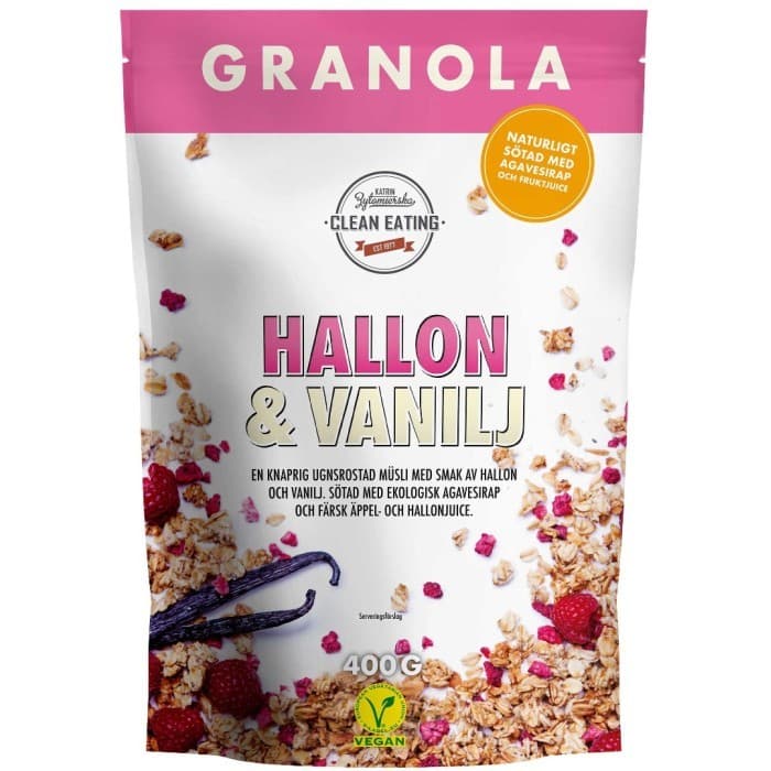 Clean Eating Granola Hallon & Vanilj 400g