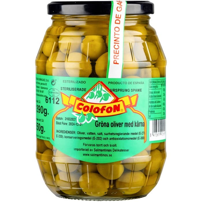 Colofon Manzanillaoliver med Kärna 850g – från Colofon – 95 kr – hos Delitea