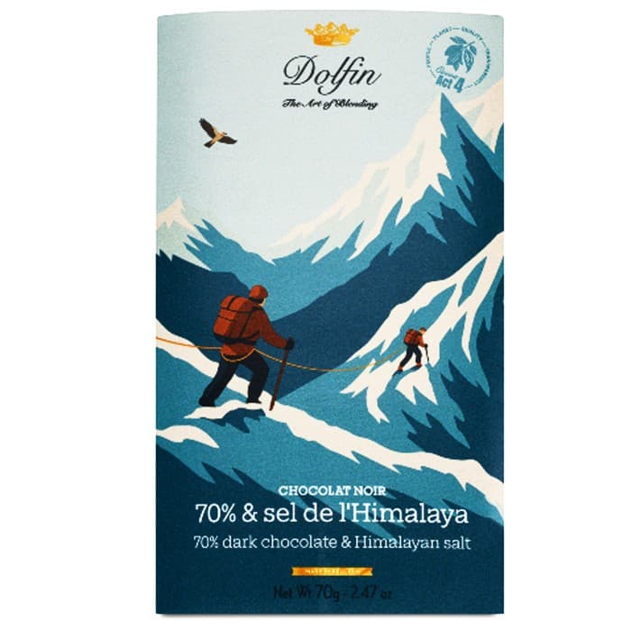 Dolfin Belgisk Mörk Kvalitetschoklad med Himalayasalt 70g