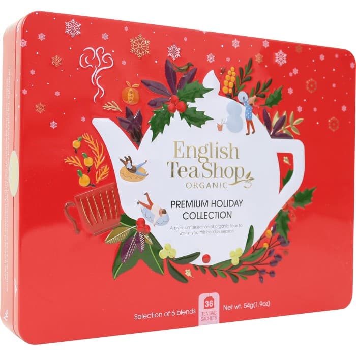 English Tea Shop Christmas Tea Röd Plåtask 36 påsar (6 smaker) 54g