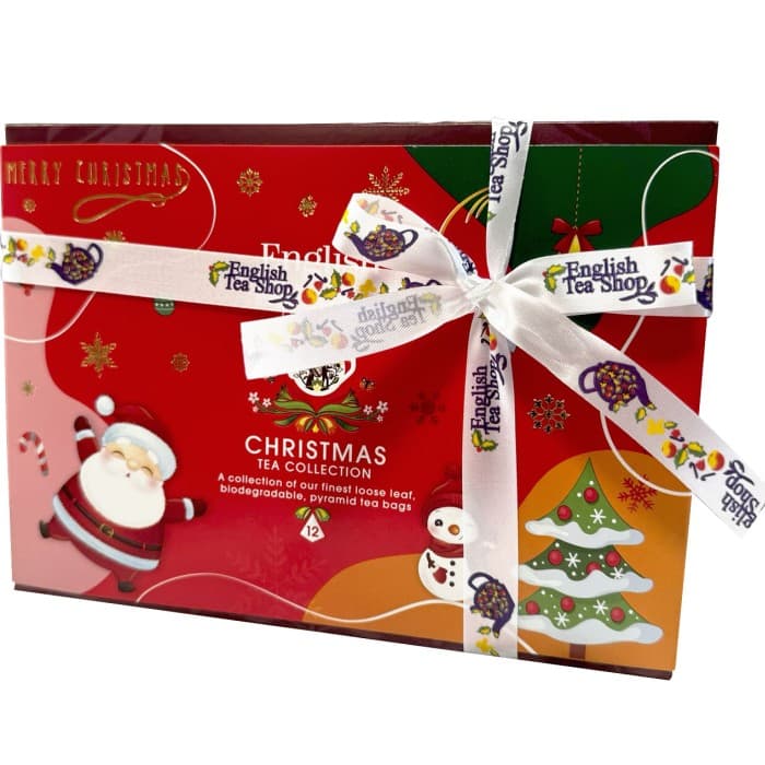 English Tea Shop Presentask Pyramidte Christmas Red Santa 6 Smaker 24g