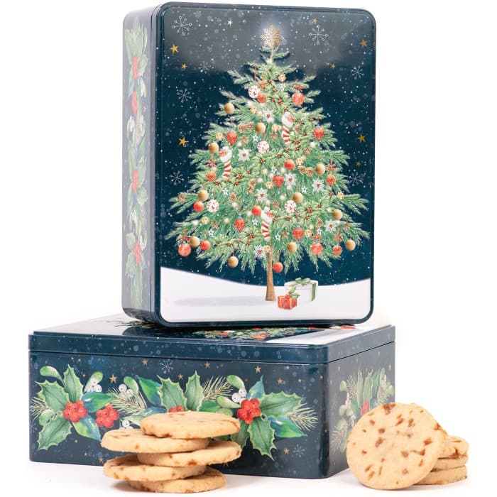 Farmhouse Biscuits Christmas Tree Rectangle Tin 400g