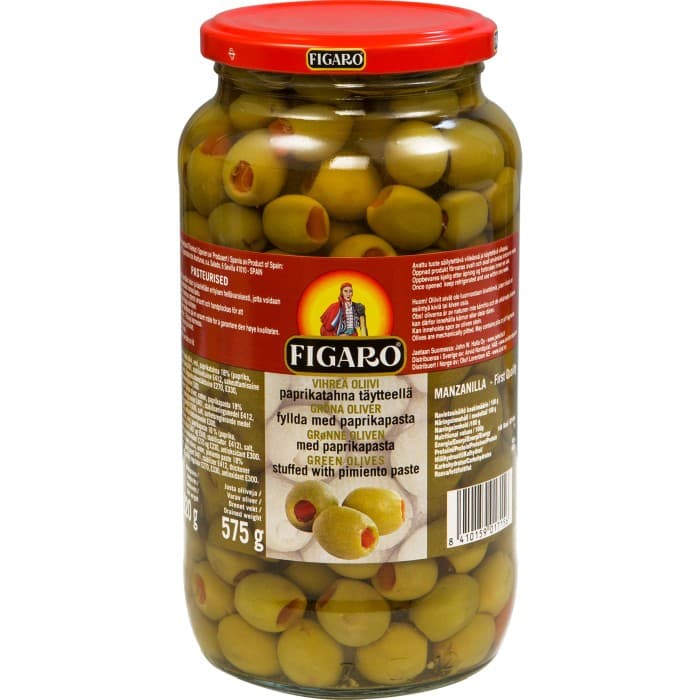 Figaro Gröna Oliver fyllda med Paprikapasta Pimiento 920g