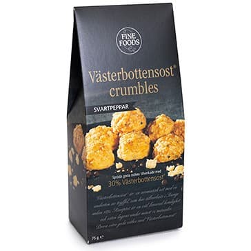 Fine Foods Västerbottenost Crumbles Svartpeppar 75g – från Fine Foods – 60 kr – hos Delitea