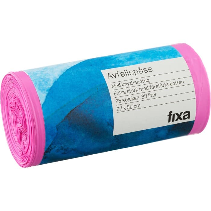Fixa Avfallspåse Rosa/Turkos/Lila Extra Starka 30L 25st från Fixa – köp hos Delitea