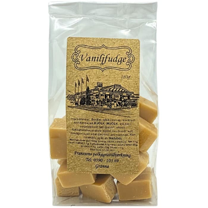Franssons Polkagrisar Vaniljfudge 180g från Franssons Polkagrisar – köp hos Delitea