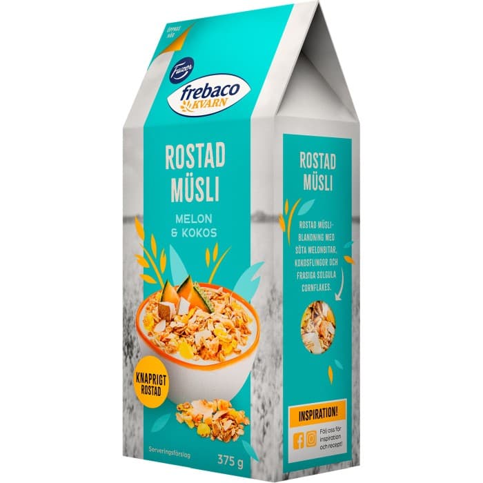 Frebaco Kvarn Rostad Müsli Melon & Kokos 375g