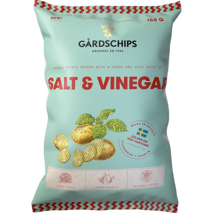 Gårdschips Salt Vinegar Chips 150g från Gårdschips – köp hos Delitea