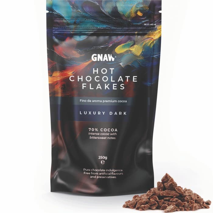 Gnaw Drickchoklad Mörk Choklad Flakes 250g – från Gnaw – 129 kr – hos Delitea