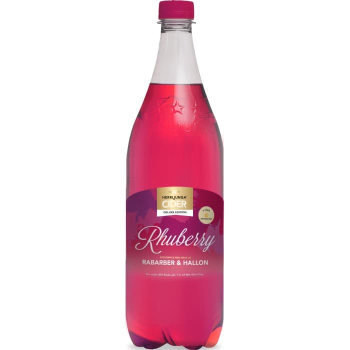 Herrljunga Cider DeLuxe Rhuberry Äppeldryck Rabarber & Hallon 100cl