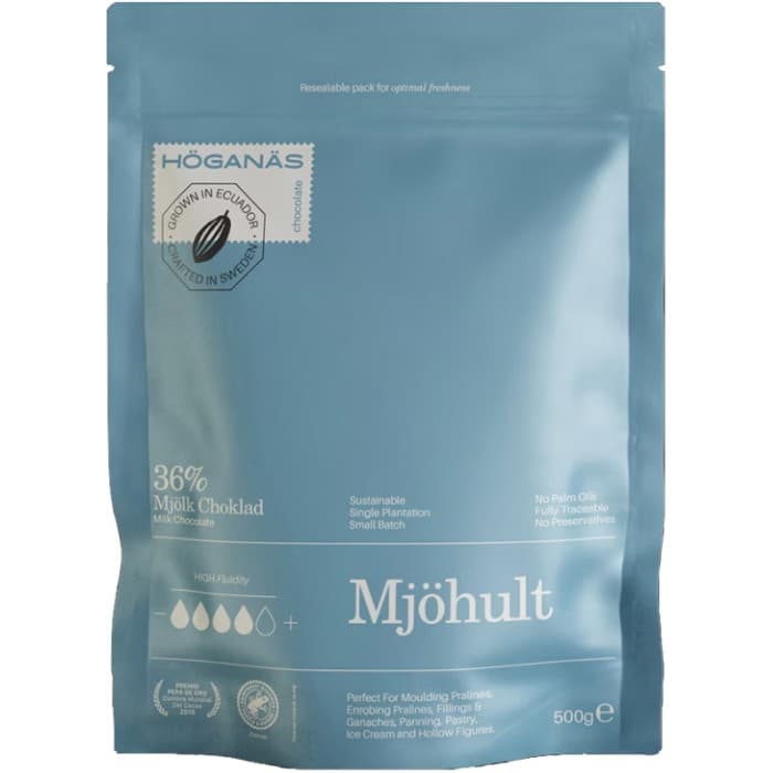 Höganäs Chocolate Mjölkchoklad 36% Couverture ""MJÖHULT"" 500g