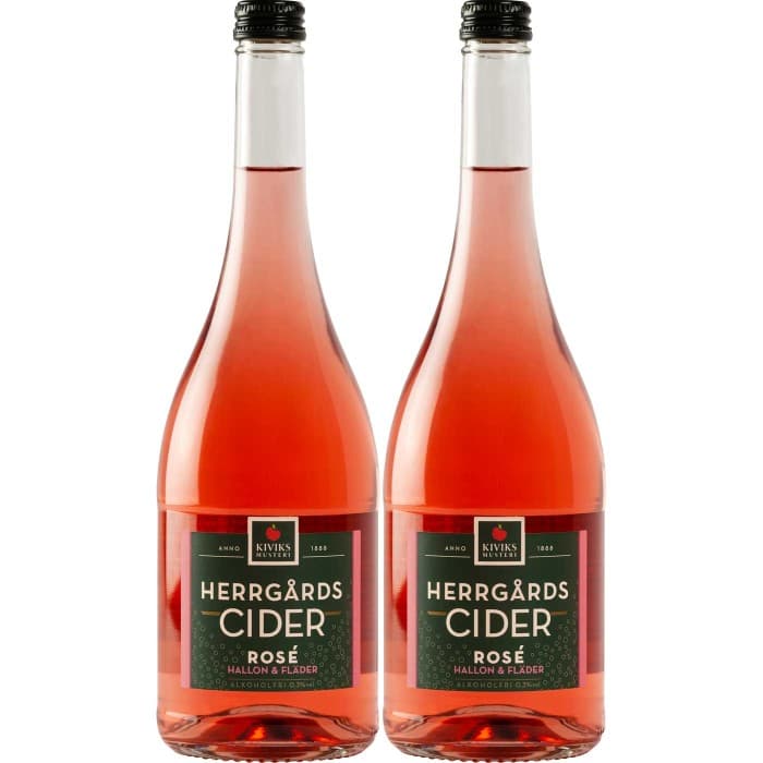 Kiviks Herrgårdscider Rosé Hallon & Fläderblom 0,3% 2x75cl