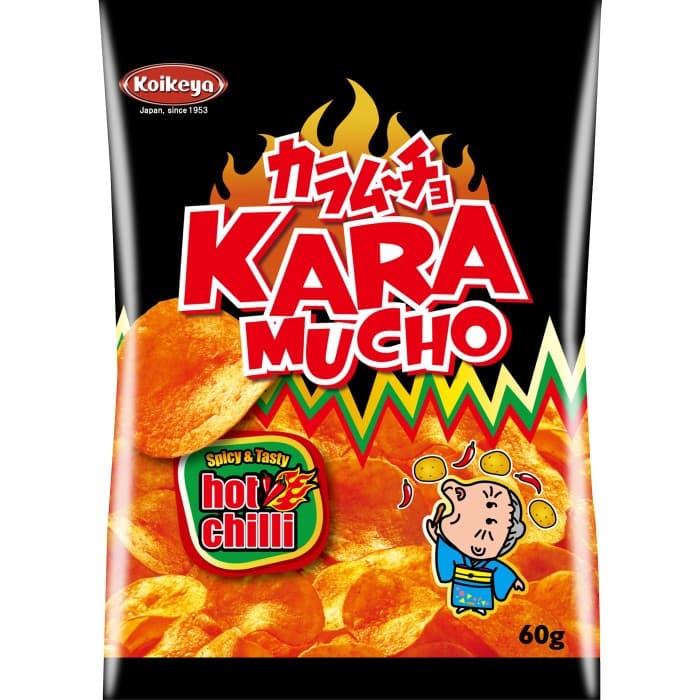 Koikeya Karamucho Chips Hot Chilli Flat 60g från Koikeya – köp hos Delitea