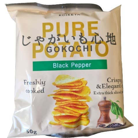 Koikeya Pure Potato Gokochi Black Pepper 50g från Koikeya – köp hos Delitea