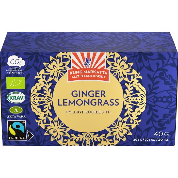 Kung Markatta Ginger Lemongrass Rooibos Te 20-påsar