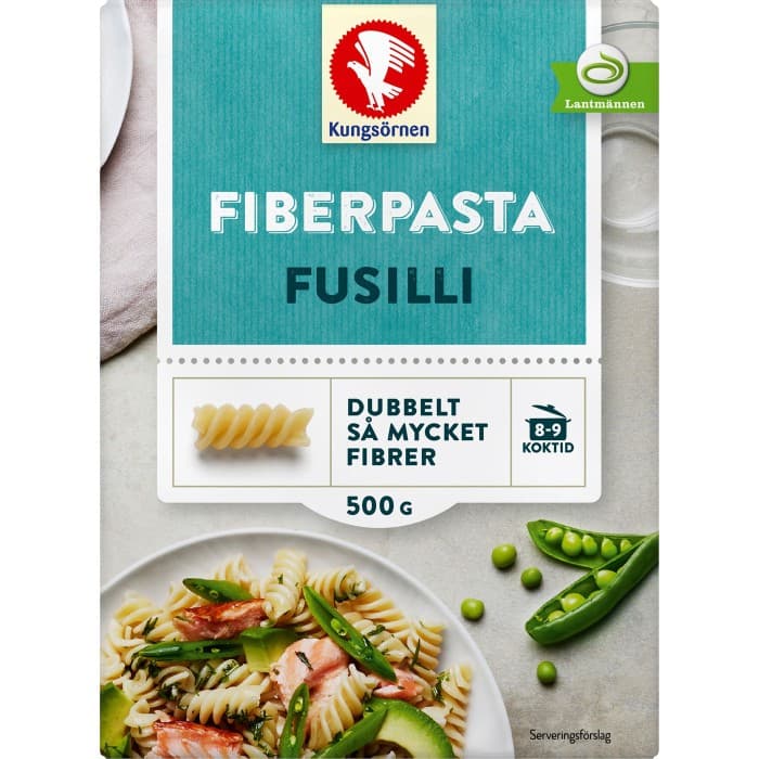 Kungsörnen Ljus Fiberpasta Fusilli 500g från Kungsörnen – köp hos Delitea