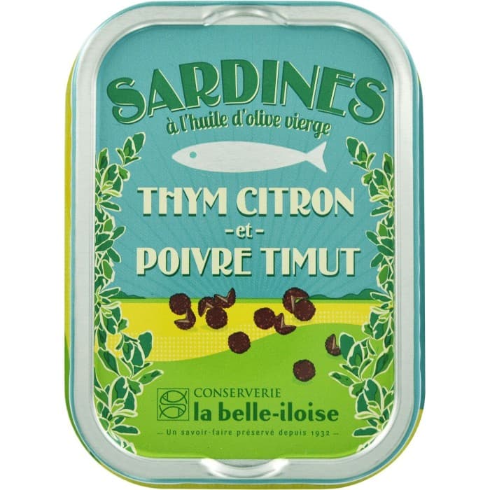 La Belle-Iloise Sardiner Citrontimjan & Timutpeppar 115g från La Belle-Iloise – köp hos Delitea