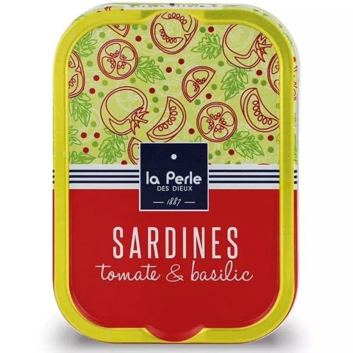 La Perle des Dieux Sardiner med Tomat & Basilika 115g – från La Perle des Dieux – 84 kr – hos Delitea