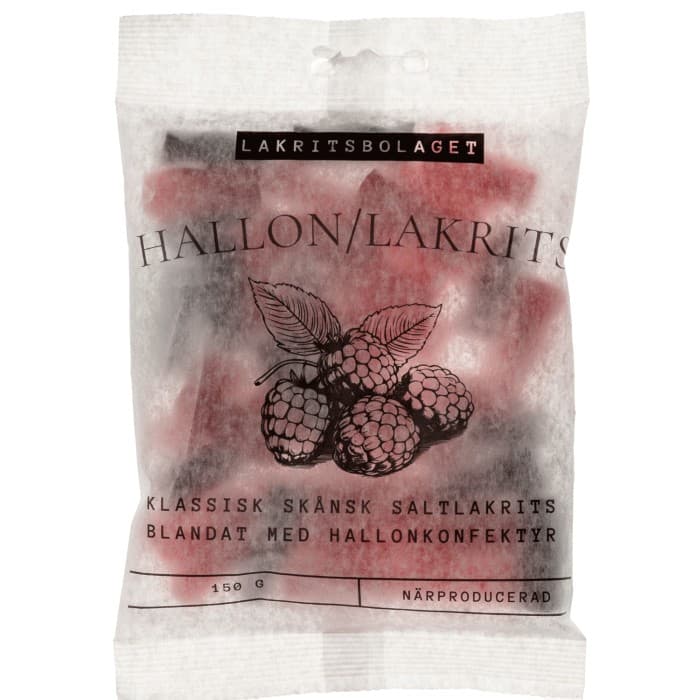 Lakritsbolaget Saltlakrits med Hallonkonfektyr 150g – från Lakritsbolaget – 65 kr – hos Delitea