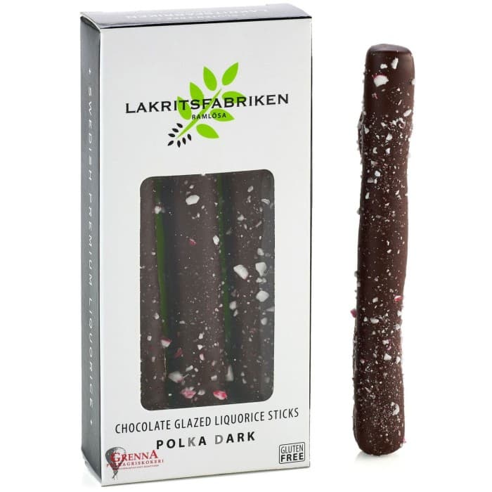 Lakritsfabriken Liquorice Sticks Dark Chocolate & Polka 45g från Lakritsfabriken i Ramlösa – köp hos Delitea