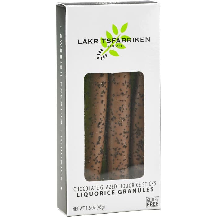 Lakritsfabriken Liquorice Sticks Milk Chocolate & Granules 45g från Lakritsfabriken i Ramlösa – köp hos Delitea