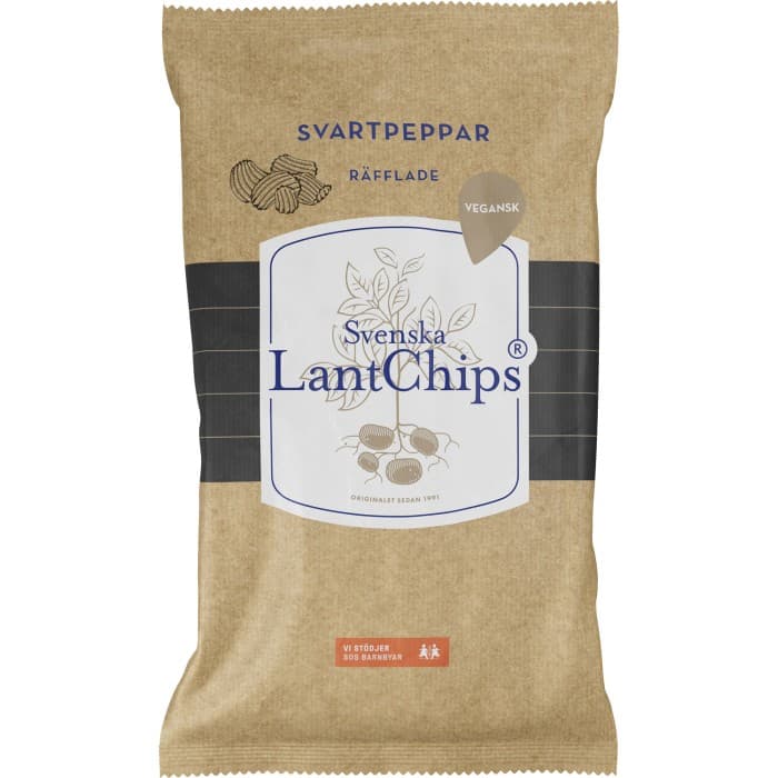 LantChips Svartpeppar Räfflade 200g från Svenska LantChips – köp hos Delitea