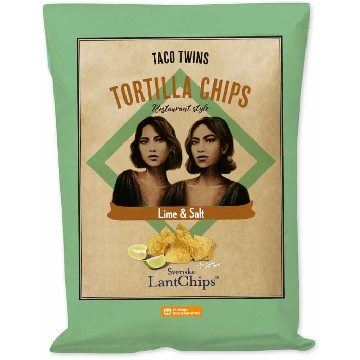 Lantchips Taco Twins Tortillachips Lime & Salt 120g från Svenska LantChips – köp hos Delitea