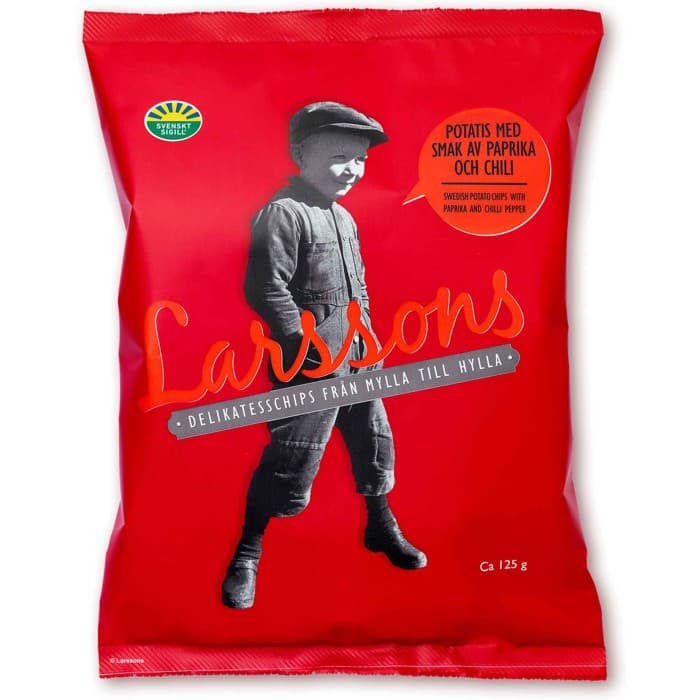 Larssons Chips Paprika & Chili 125g från Larssons Chips – köp hos Delitea