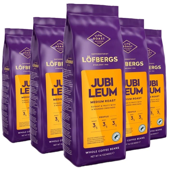Löfbergs Kaffe Jubileum Hela Bönor 8x400g
