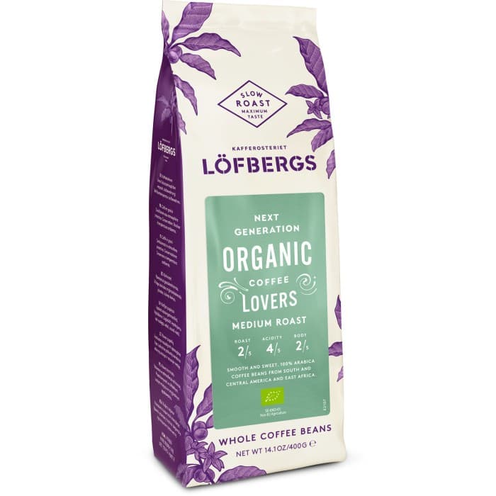 Löfbergs Organic Mellanrost Hela Bönor 400g