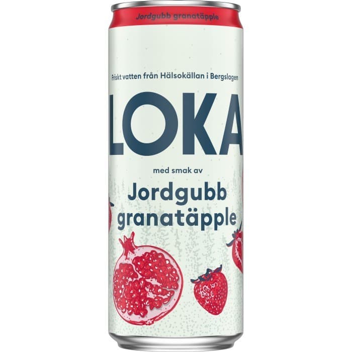 Loka Jordgubb & Granatäpple 33cl – från LOKA – 10 kr – hos Delitea