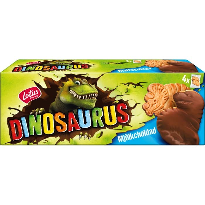 Lotus Kex Dinosaurus Mjölkchoklad 150g från Lotus Bakeries - köp hos Delitea
