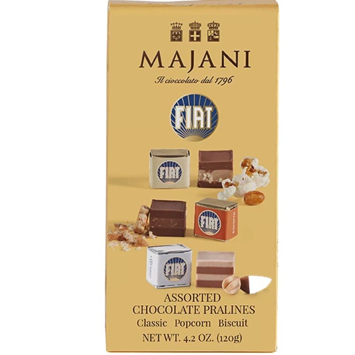 Majani Fiat Cremino Nougat Biscotti, Popcorn & Classico Presentask 120g – från Majani – 175 kr – hos Delitea