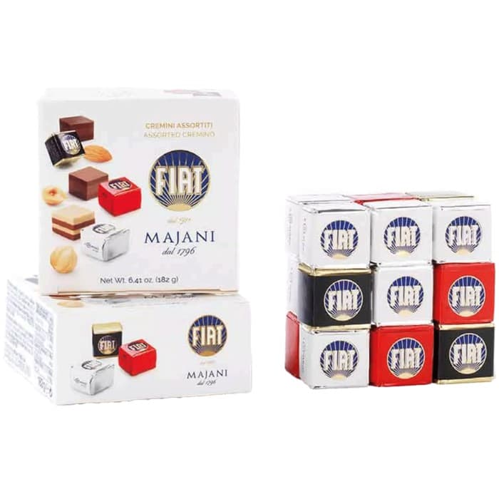 Majani Fiat Cremino Nougat Classico, Noir & Extra Noir Presentask 182g – från Majani – 265 kr – hos Delitea
