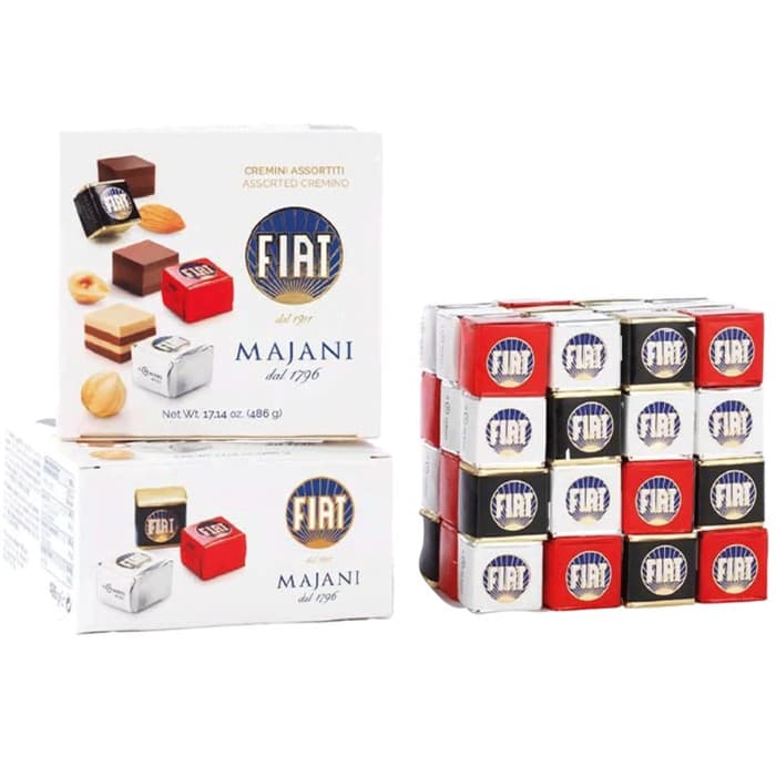 Majani Fiat Cremino Nougat Classico, Noir & Extra Noir Presentask 486g – från Majani – 579 kr – hos Delitea