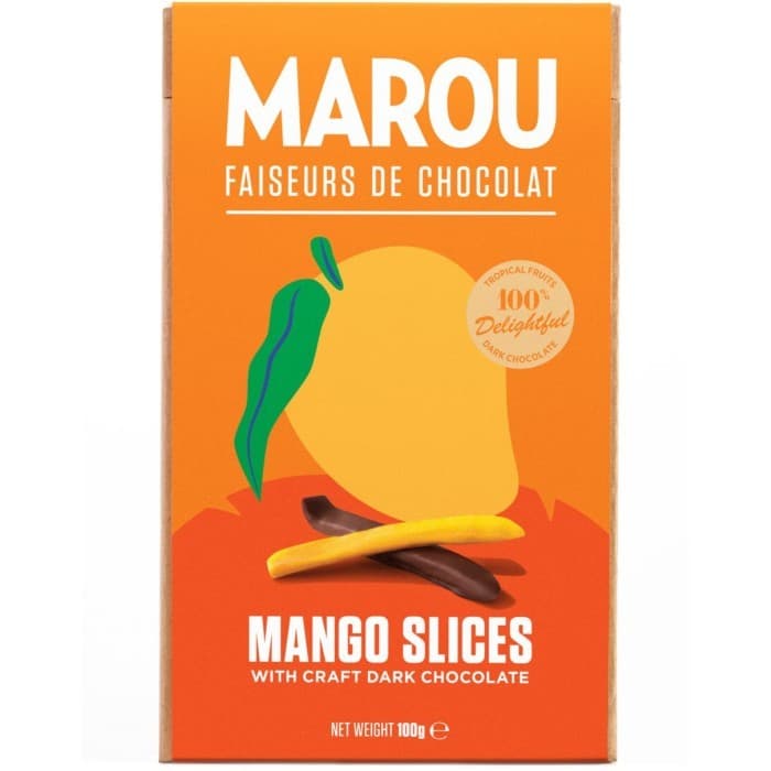 Marou Chokladdoppad Mango Mörk Choklad Single Origin 100g – från Marou – 149 kr – hos Delitea