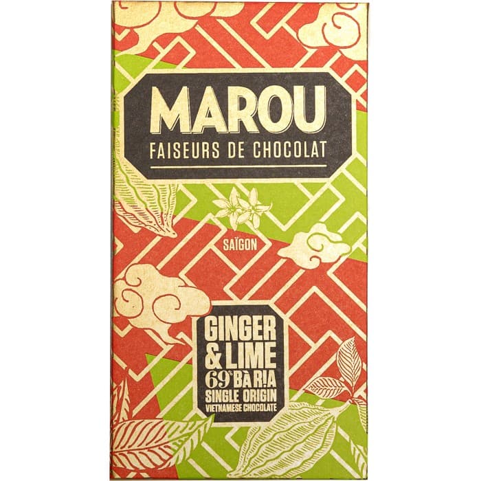 Marou Mörk Choklad Ginger & Lime 69% 80g – från Marou – 69 kr – hos Delitea