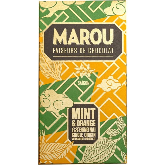 Marou Mörk Choklad Mynta & Apelsin 68% 80g – från Marou – 94 kr – hos Delitea