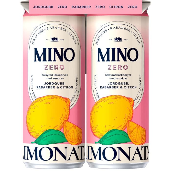 MINO Limonata Jordgubb, Rabarber & Citron Zero Burk 4x33cl – från MINO – 52 kr – hos Delitea