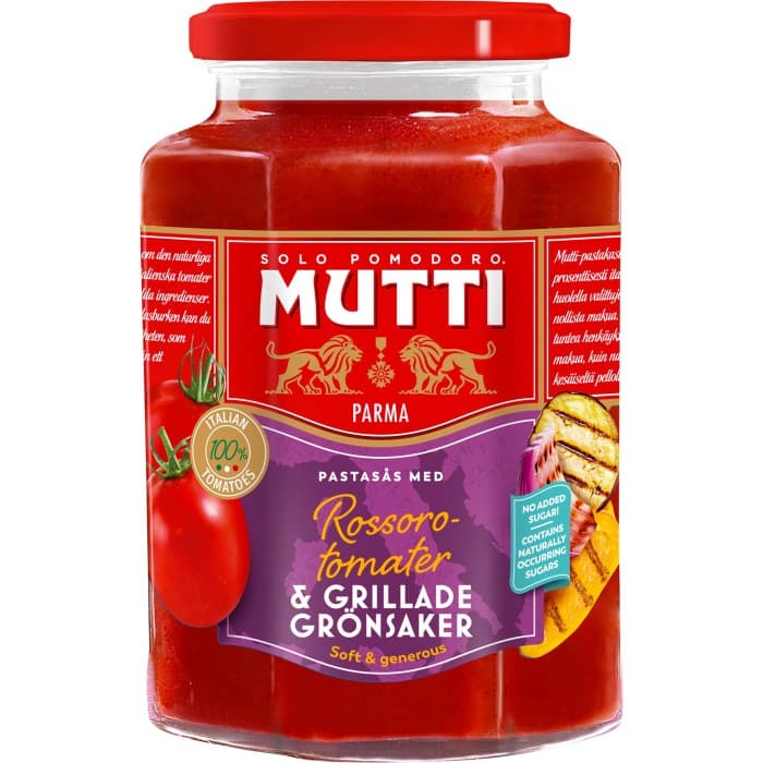 Mutti Pastasås med Rossorotomater & Grillade Grönsaker 400g